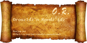 Oroszlán Renátó névjegykártya