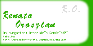 renato oroszlan business card